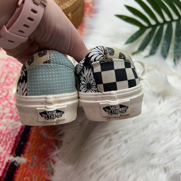 Vans Paisley Checkered Lace Up Low Top Tiger Patchwork Era Sneakers Shoes 5 - Picture 6 of 8